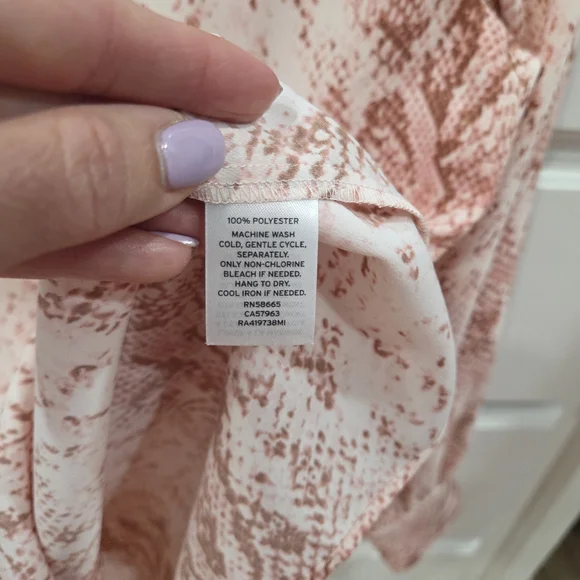 RACHEL Rachel Roy Pink Snake-Print Button-Up Blouse - Picture 6 of 6